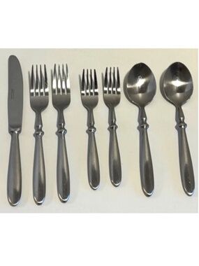 Hampton BISTRO (7 pc Lot) 18/0 Stainless Satin Knob Retro Knife Fork Spoon